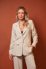 Blazer Cassis - Linho Striped