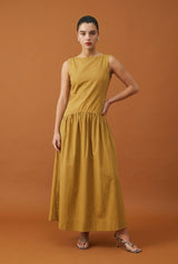 Vestido Midi em Tricoline de Algodão - Acácia